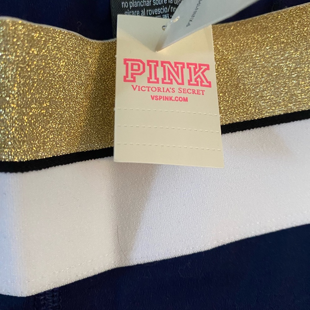 PINK Victoria's Secret Navy & Gold Leggings athletic wear essentials butter soft